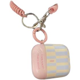 Simple Blue Checkerboard Earphone Case (Option: Blue Pink-airpod pro)