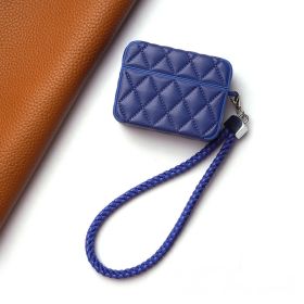 Diamond Grid Down Jacket Earphone Sleeves (Option: Blue-Airpods 1 Or 2 Generation)