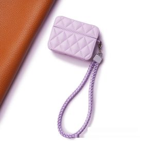 Diamond Grid Down Jacket Earphone Sleeves (Option: Purple-Airpods 1 Or 2 Generation)