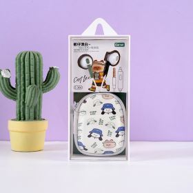 Wired Headset Cartoon Fashion Student (Option: Round Hole Interface Green)