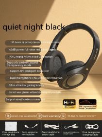 Wireless Bluetooth Headset With Long Battery Life (Option: Quiet Night Black-Standard)