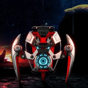 Bluetooth Headset Mecha Wind True Wireless High Sound Quality Zinc Alloy Pressure Relief Half In-ear (Color: Red)