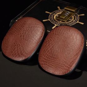 Applicable Bluetooth Earphone Cover PU Leather Protective Shell (Option: Brown-Apple AirPods Max OPP Bag)