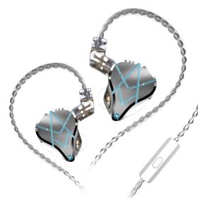 In-ear Headphones Monitor-level Noise Reduction Headset With Microphone Drive-by-wire (Option: White Silver White Belt Wheat)