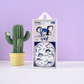 Wired Headset Cartoon Fashion Student (Option: Round Hole Interface Blue)