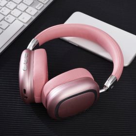 Headset Bluetooth Ear Covering Subwoofer Wireless Headset (Option: Nobility Pink)