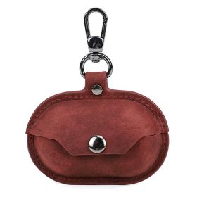 Applicable Earphone Sleeves Crazy Horse Leather Wireless Bluetooth Headset Protective Cover (Option: Sony Ambie Wine Red)