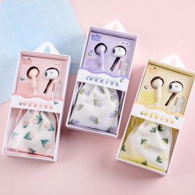 Mobile Phone Computer Wire-controlled Wired Headset (Option: Round Hole Mixed Color)