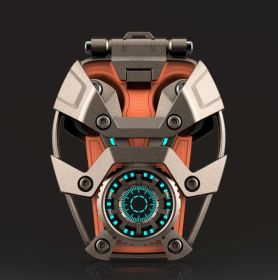 Bluetooth Headset Mecha Wind True Wireless High Sound Quality Zinc Alloy Pressure Relief Half In-ear (Color: Orange)