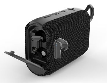 Bluetooth Speaker  Headset Two-in-one Small Square Outdoor (Color: Black)