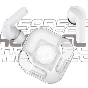 Bluetooth Wireless Headset TWS Noise Reduction Transparent (Color: White)