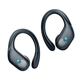 Ear-mounted Bluetooth Headset Digital Display Waterproof Anti-drop (Option: Black-USB)