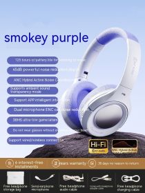 Wireless Bluetooth Headset With Long Battery Life (Option: Smoke Cloud Purple-Standard)