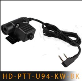 Outdoor Real CS Tactical Equipment Headset (Option: HD PTT U94 KW BK)