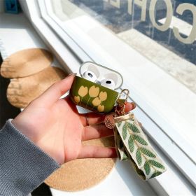 Retro Green Tulip Bluetooth Wireless Earphone Case Pendant Soft Case (Option: Retro Green Tulip Pendant-Airpods Pro)