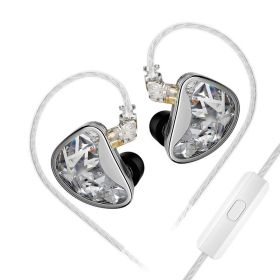 Twelve Unit Dynamic Iron Earphones With Tuning (Option: Silver with microphone version)