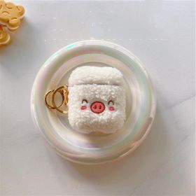 Plush Pig Bluetooth Wireless Headset Protective Cover (Option: Beige Plush Pig Bracelet-Airpods1 Or 2 Universal)