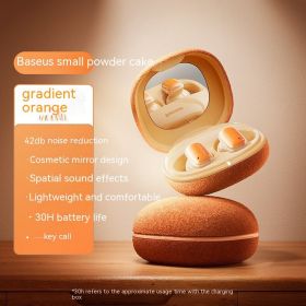Small Powder Bluetooth Headset Active Noise Reduction Space Sound Effect (Option: Gradient Orange)