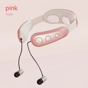 Cervical Spine Massage Instrument Bluetooth Headset 2-in-1 Intelligent Pulse Hot Compress Physiotherapy Micro (Option: Chinese Packaging-KH980 Voice Bluetooth Pink-USB)