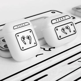 Soft Shell Frosted Black And White Earphone Sleeves (Option: White Receiver-Airpodspro)