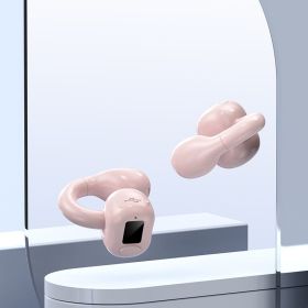 Non In-ear External Sound Clip-on Bluetooth Headset (Option: Double Ear Pink-Boxed)