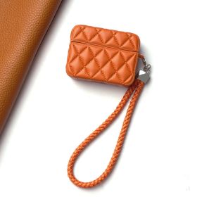 Diamond Grid Down Jacket Earphone Sleeves (Option: Brown-Airpods Pro)