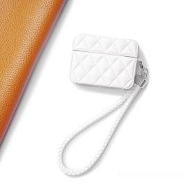 Diamond Grid Down Jacket Earphone Sleeves (Option: White-Airpodspro2)