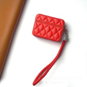 Diamond Grid Down Jacket Earphone Sleeves (Option: Red-Airpodspro2)
